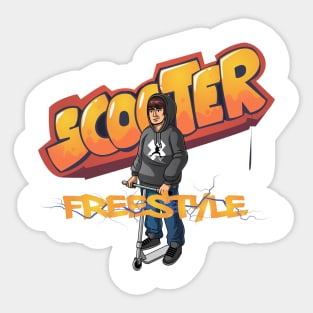 Freestyle scooter graffiti boy Sticker